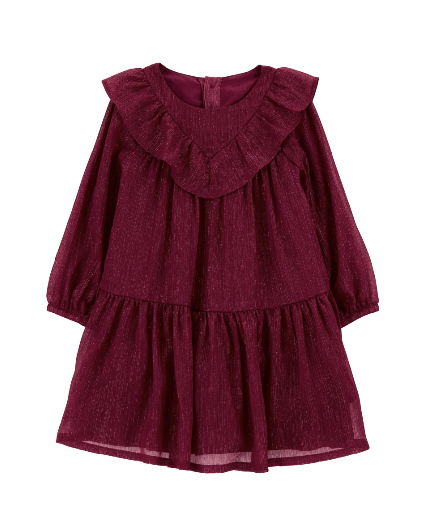 Burgundy Toddler Girls Dress 2T-5T