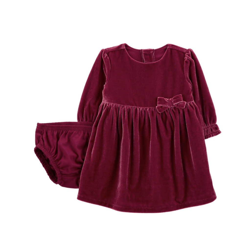 Red 2-piece Baby Girl Dress with matching bloomer 0-24 months