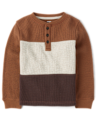 Boys Colorblock Henley Long Sleeve Top 12M-12Y