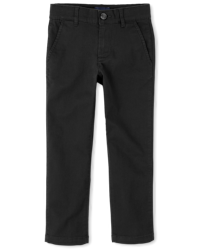 Boys Black Straight Fit Chino Pants