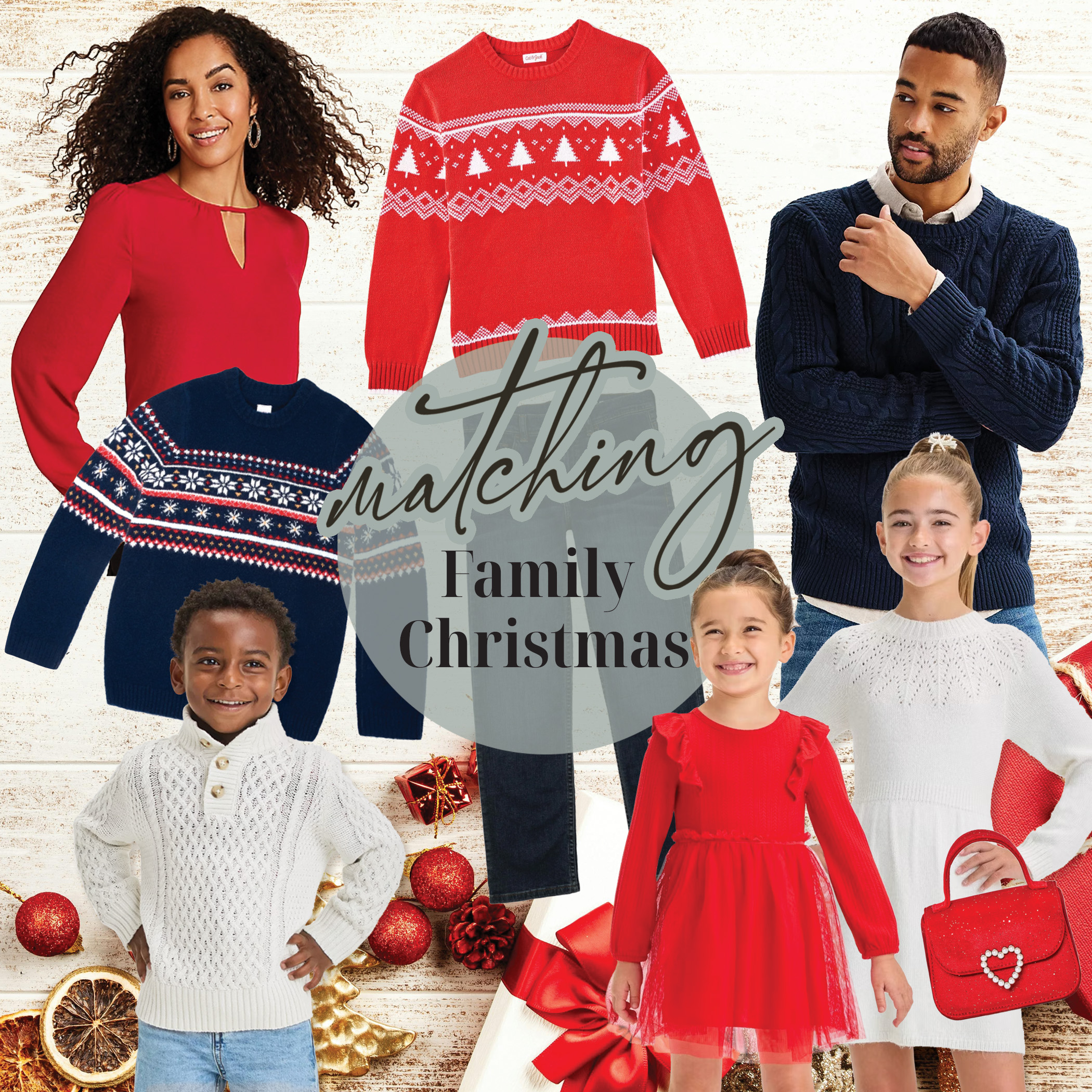 Christmas Family Bright Red Matching Outfits