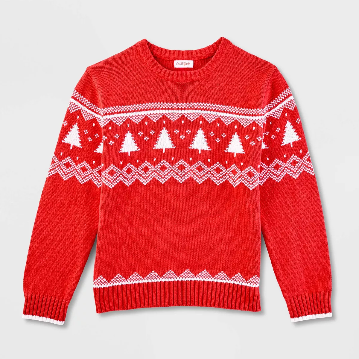 Boys Red Fair Isle Sweater XX-XXL