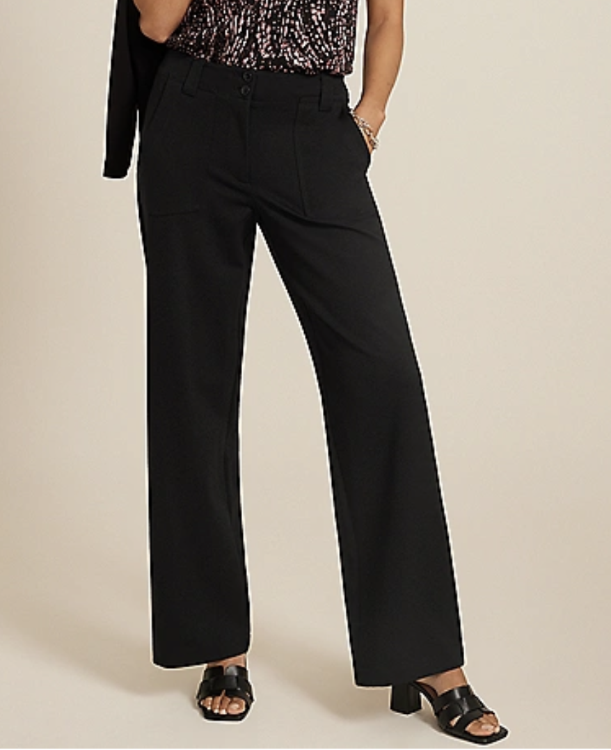 Women’s Black High Rise Wide Leg Dress Pant