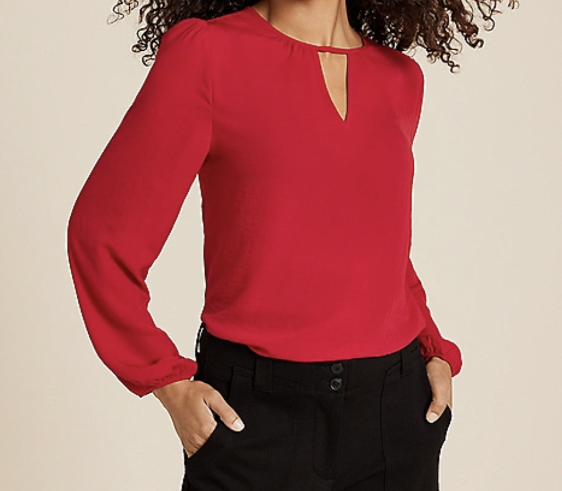 Women’s Red Long Sleeve Blouse